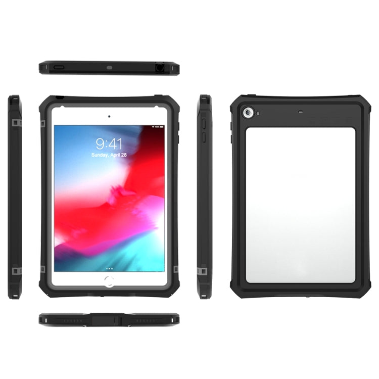 For iPad mini (2019) RedPepper Shockproof Waterproof PC + TPU Protective Case with Lanyard & Holder(Black)