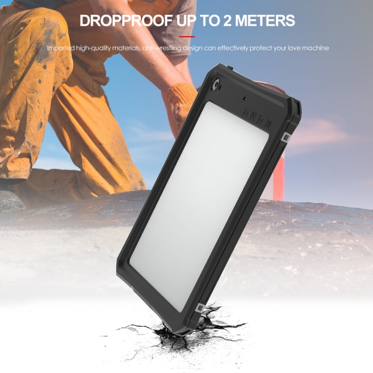 For iPad mini (2019) RedPepper Shockproof Waterproof PC + TPU Protective Case with Lanyard & Holder(Black)