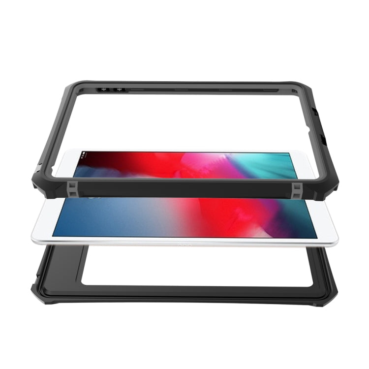 For iPad mini (2019) RedPepper Shockproof Waterproof PC + TPU Protective Case with Lanyard & Holder(Black)