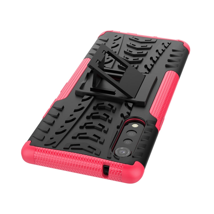 For LG Velvet Tire Texture Shockproof TPU+PC Protective Case with Holder