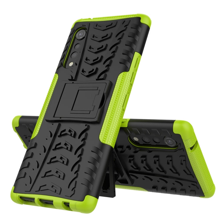 For LG Velvet Tire Texture Shockproof TPU+PC Protective Case with Holder