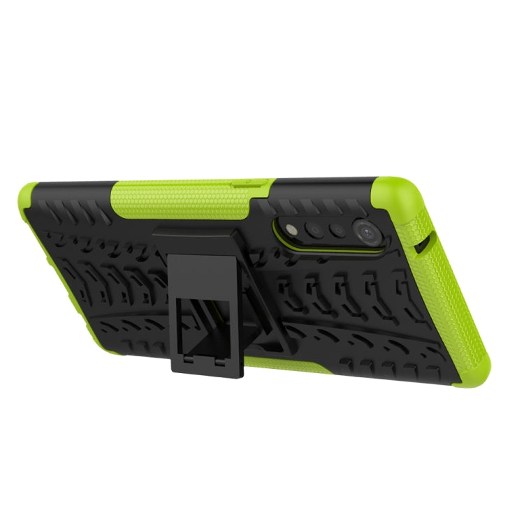 For LG Velvet Tire Texture Shockproof TPU+PC Protective Case with Holder