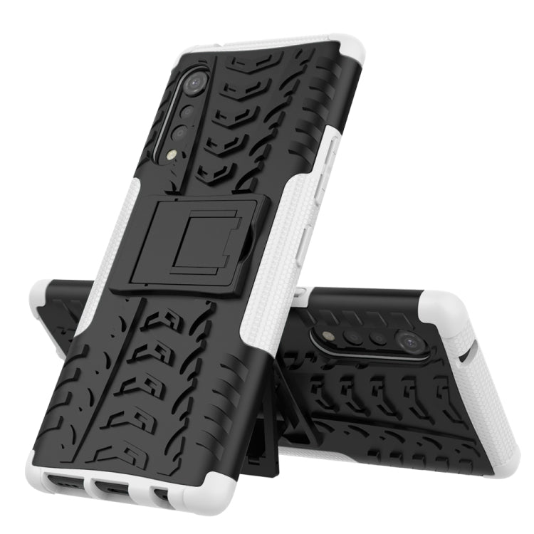 For LG Velvet Tire Texture Shockproof TPU+PC Protective Case with Holder
