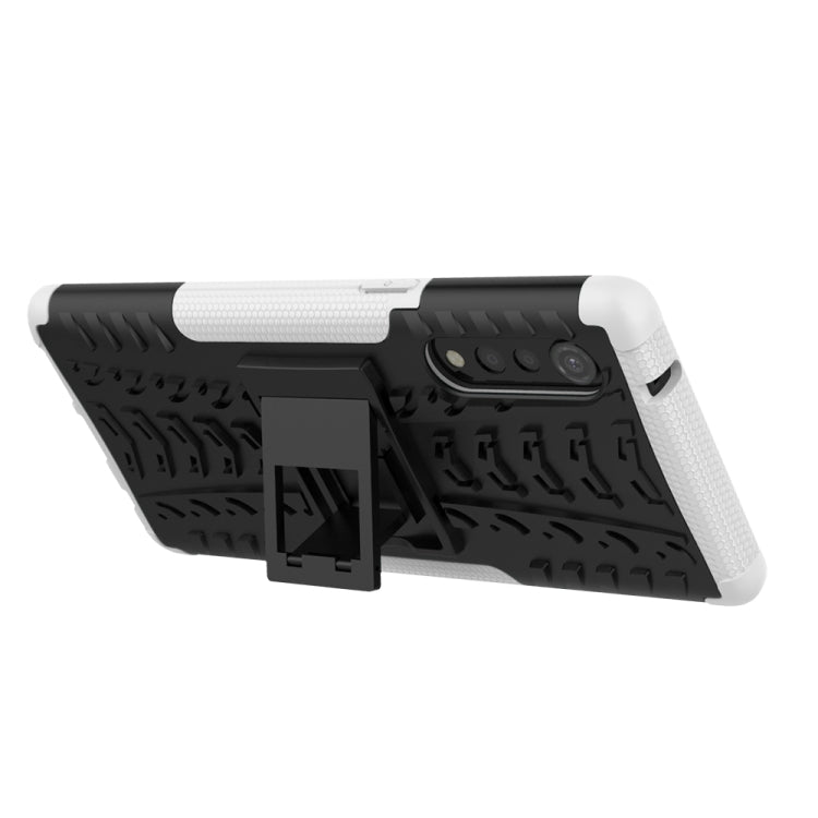 For LG Velvet Tire Texture Shockproof TPU+PC Protective Case with Holder