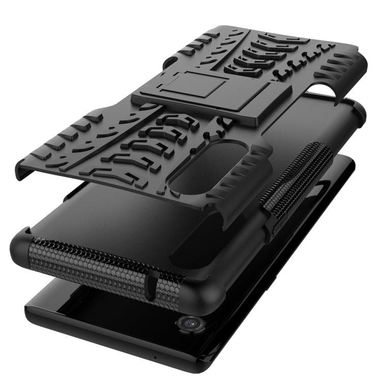 For LG Velvet Tire Texture Shockproof TPU+PC Protective Case with Holder