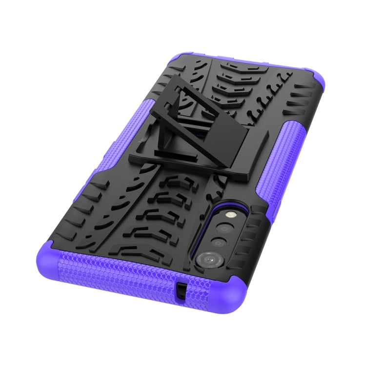 For LG Velvet Tire Texture Shockproof TPU+PC Protective Case with Holder