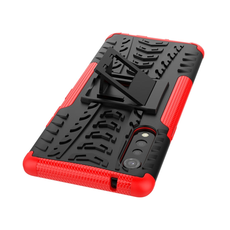 For LG Velvet Tire Texture Shockproof TPU+PC Protective Case with Holder