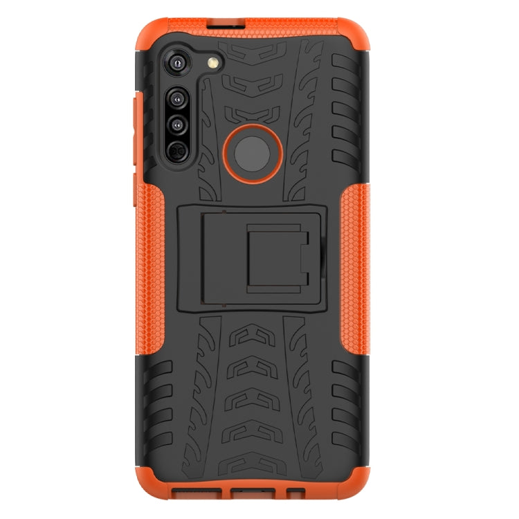 For Motorola Moto G8 / Moto G Fast Tire Texture Shockproof TPU+PC Protective Case with Holder