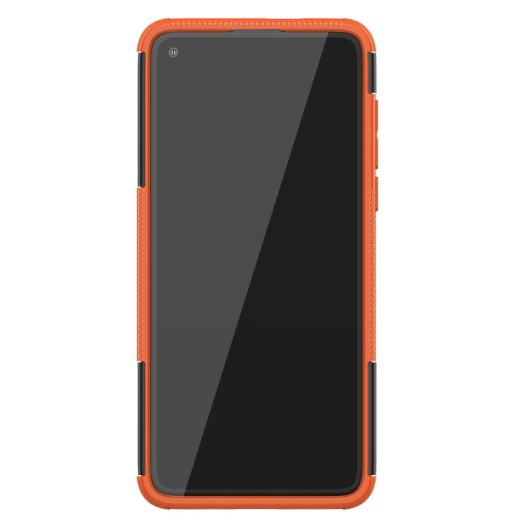 For Motorola Moto G8 / Moto G Fast Tire Texture Shockproof TPU+PC Protective Case with Holder