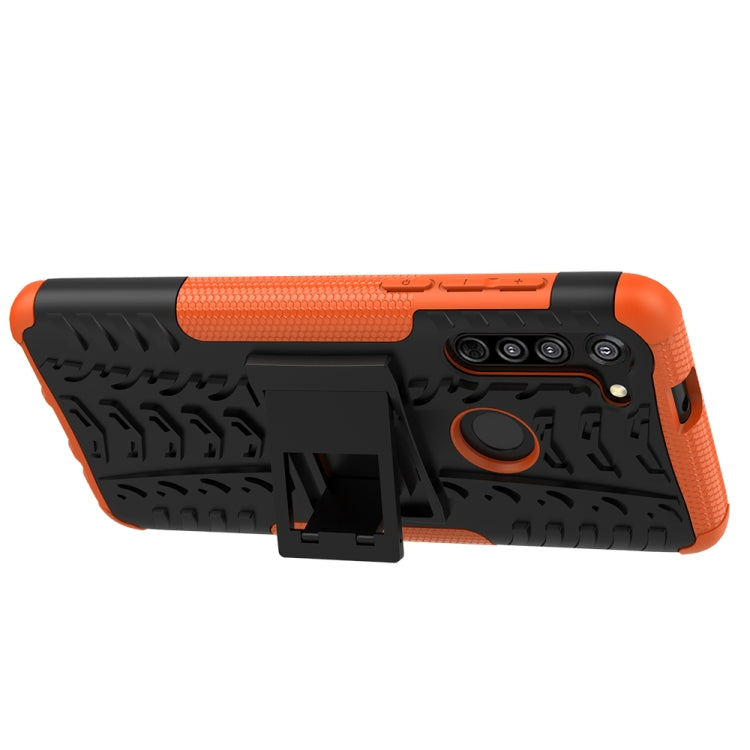 For Motorola Moto G8 / Moto G Fast Tire Texture Shockproof TPU+PC Protective Case with Holder