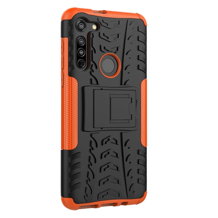 For Motorola Moto G8 / Moto G Fast Tire Texture Shockproof TPU+PC Protective Case with Holder