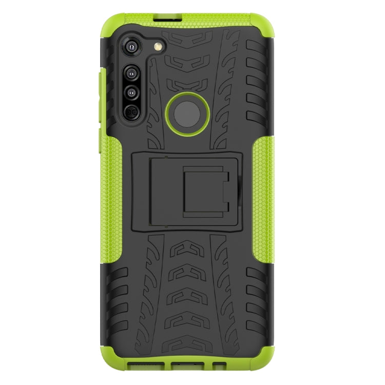 For Motorola Moto G8 / Moto G Fast Tire Texture Shockproof TPU+PC Protective Case with Holder