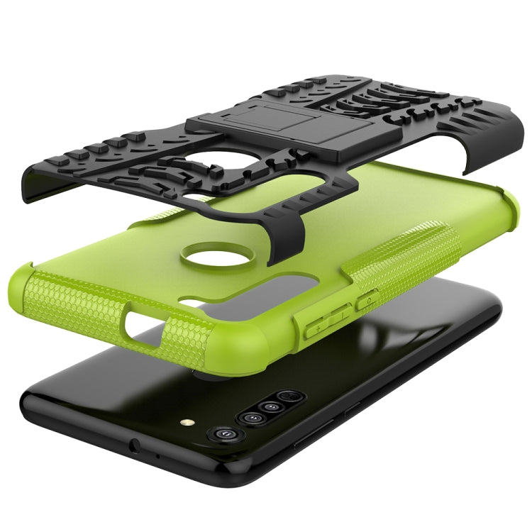 For Motorola Moto G8 / Moto G Fast Tire Texture Shockproof TPU+PC Protective Case with Holder