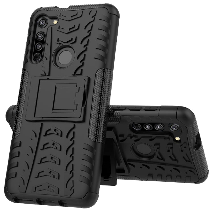 For Motorola Moto G8 / Moto G Fast Tire Texture Shockproof TPU+PC Protective Case with Holder