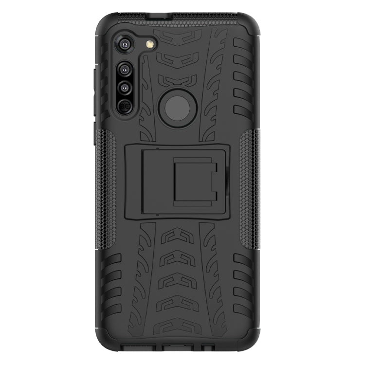 For Motorola Moto G8 / Moto G Fast Tire Texture Shockproof TPU+PC Protective Case with Holder