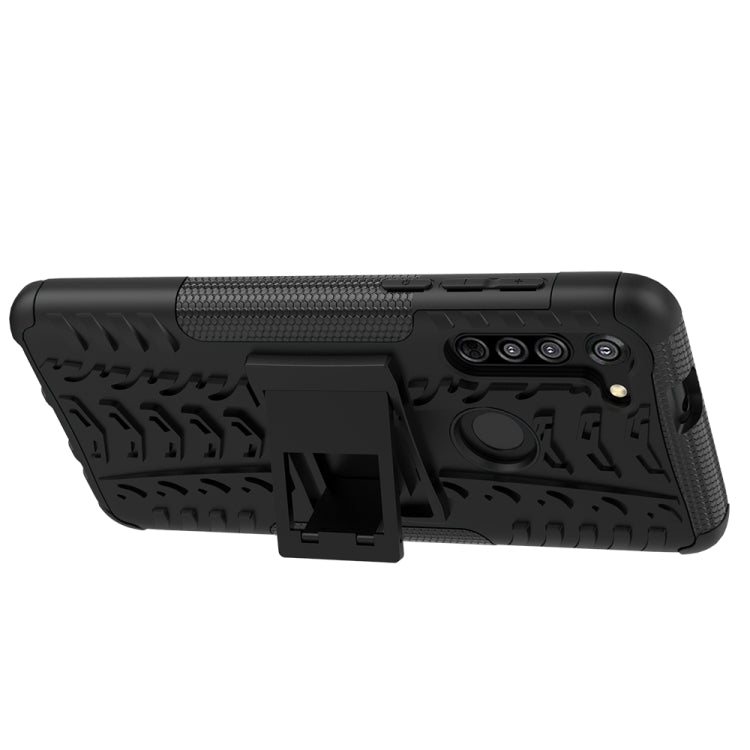 For Motorola Moto G8 / Moto G Fast Tire Texture Shockproof TPU+PC Protective Case with Holder