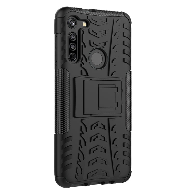 For Motorola Moto G8 / Moto G Fast Tire Texture Shockproof TPU+PC Protective Case with Holder