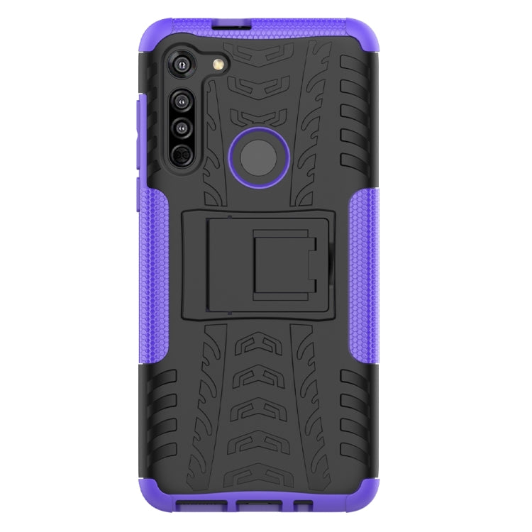 For Motorola Moto G8 / Moto G Fast Tire Texture Shockproof TPU+PC Protective Case with Holder