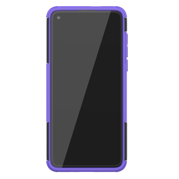For Motorola Moto G8 / Moto G Fast Tire Texture Shockproof TPU+PC Protective Case with Holder
