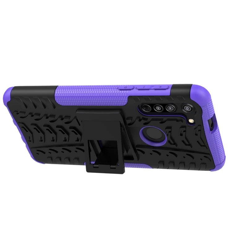 For Motorola Moto G8 / Moto G Fast Tire Texture Shockproof TPU+PC Protective Case with Holder