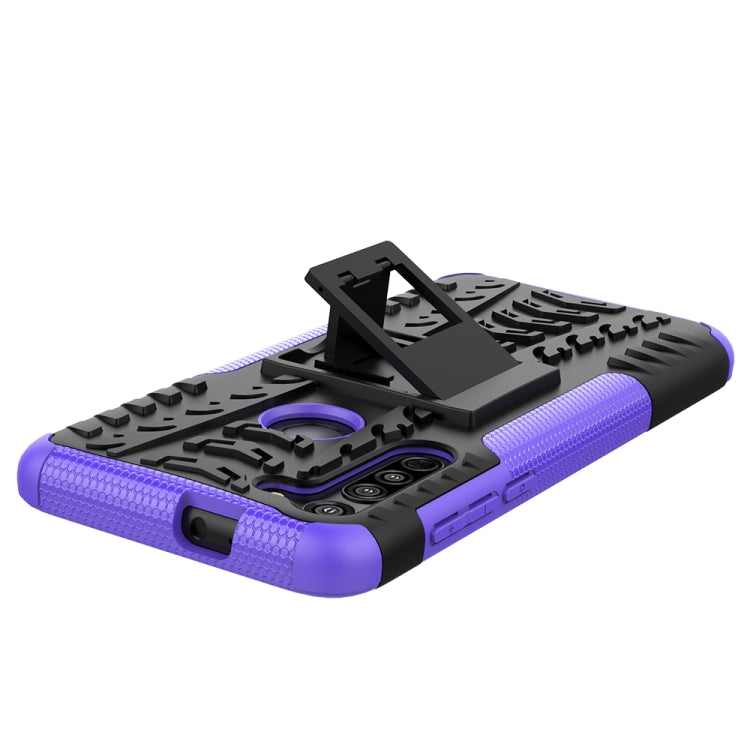 For Motorola Moto G8 / Moto G Fast Tire Texture Shockproof TPU+PC Protective Case with Holder