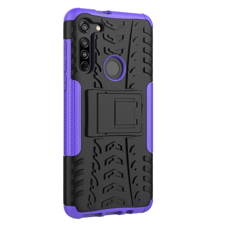 For Motorola Moto G8 / Moto G Fast Tire Texture Shockproof TPU+PC Protective Case with Holder