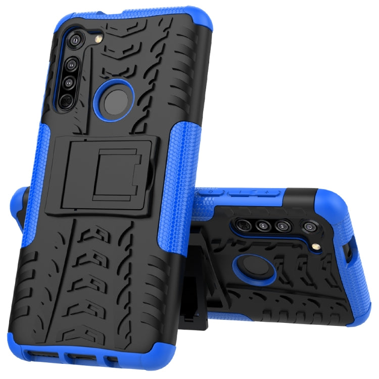 For Motorola Moto G8 / Moto G Fast Tire Texture Shockproof TPU+PC Protective Case with Holder
