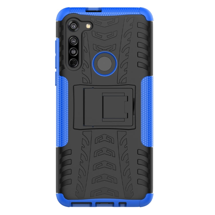 For Motorola Moto G8 / Moto G Fast Tire Texture Shockproof TPU+PC Protective Case with Holder