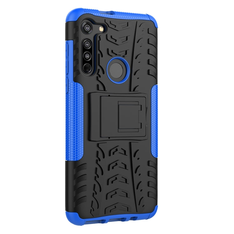 For Motorola Moto G8 / Moto G Fast Tire Texture Shockproof TPU+PC Protective Case with Holder