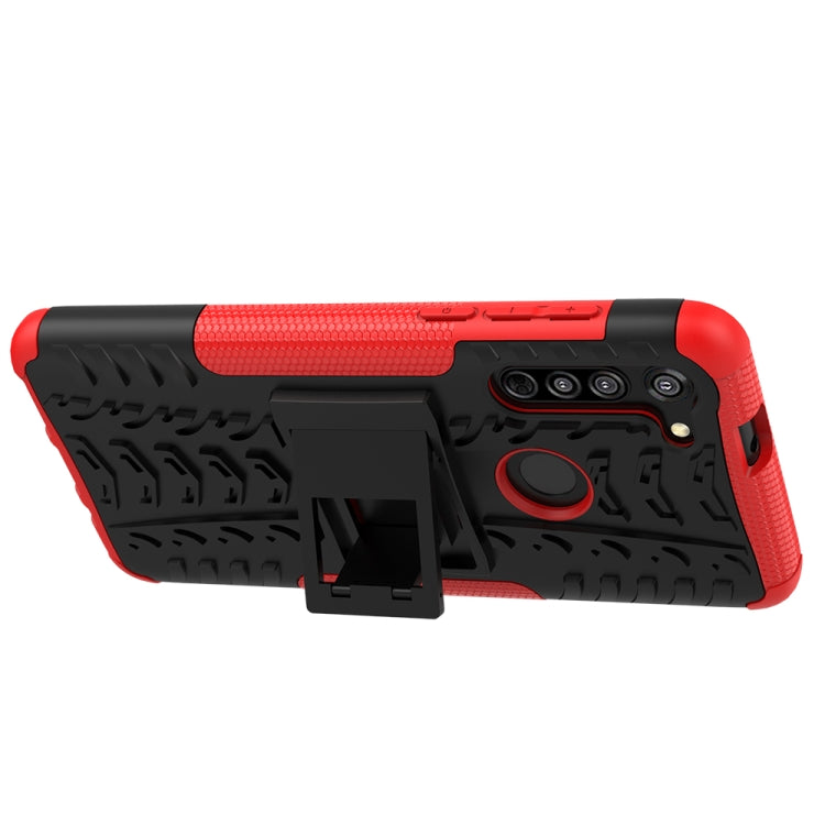 For Motorola Moto G8 / Moto G Fast Tire Texture Shockproof TPU+PC Protective Case with Holder
