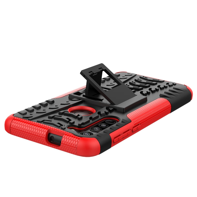 For Motorola Moto G8 / Moto G Fast Tire Texture Shockproof TPU+PC Protective Case with Holder