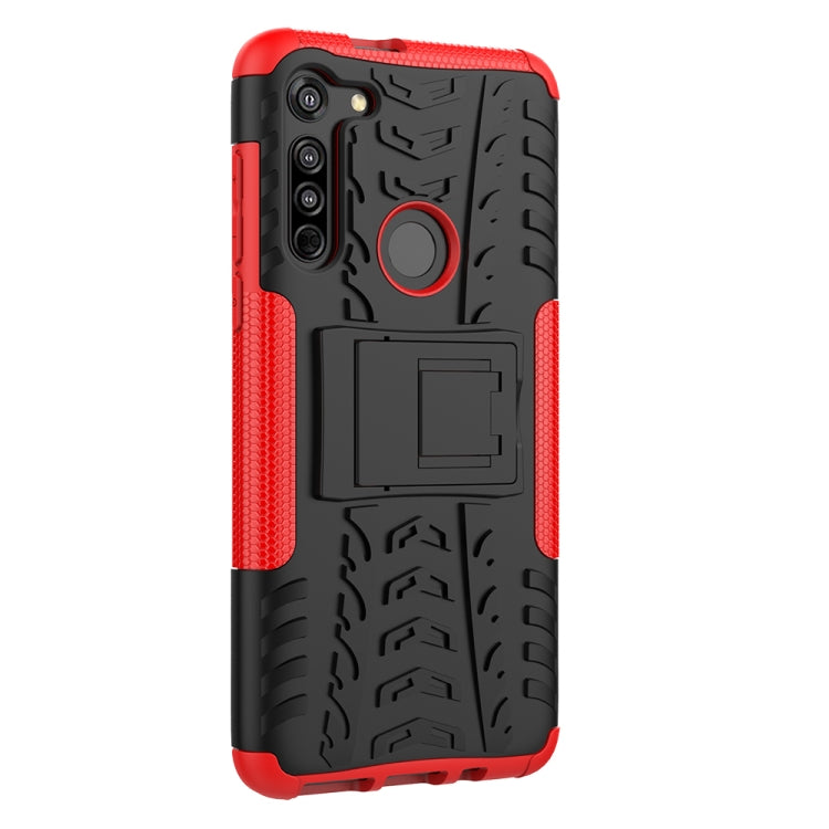 For Motorola Moto G8 / Moto G Fast Tire Texture Shockproof TPU+PC Protective Case with Holder