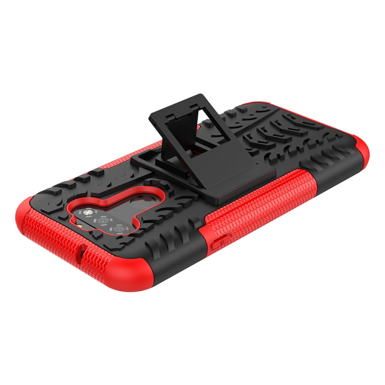 For LG K31 Tire Texture Shockproof TPU+PC Protective Case with Holder