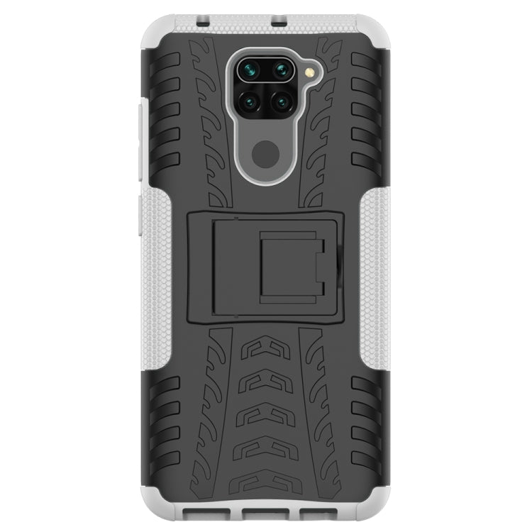 For Xiaomi Redmi Note 9 Tire Texture Shockproof TPU+PC Protective Case with Holder