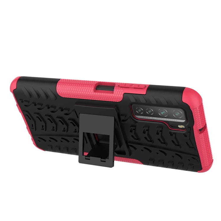 For Huawei P40 Lite 5G Tire Texture Shockproof TPU+PC Protective Case with Holder