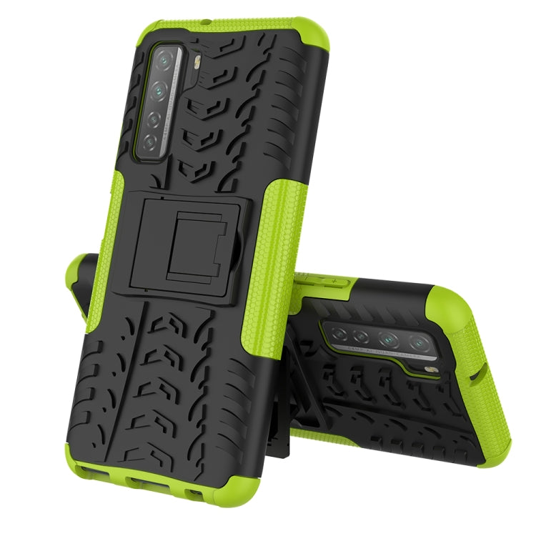 For Huawei P40 Lite 5G Tire Texture Shockproof TPU+PC Protective Case with Holder