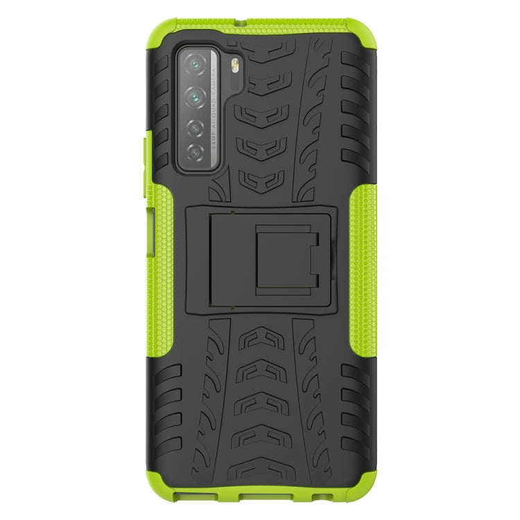 For Huawei P40 Lite 5G Tire Texture Shockproof TPU+PC Protective Case with Holder