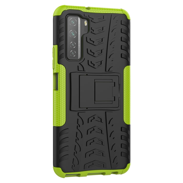 For Huawei P40 Lite 5G Tire Texture Shockproof TPU+PC Protective Case with Holder