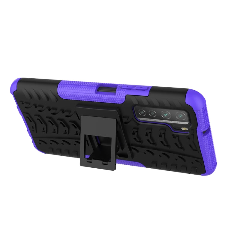 For Huawei P40 Lite 5G Tire Texture Shockproof TPU+PC Protective Case with Holder
