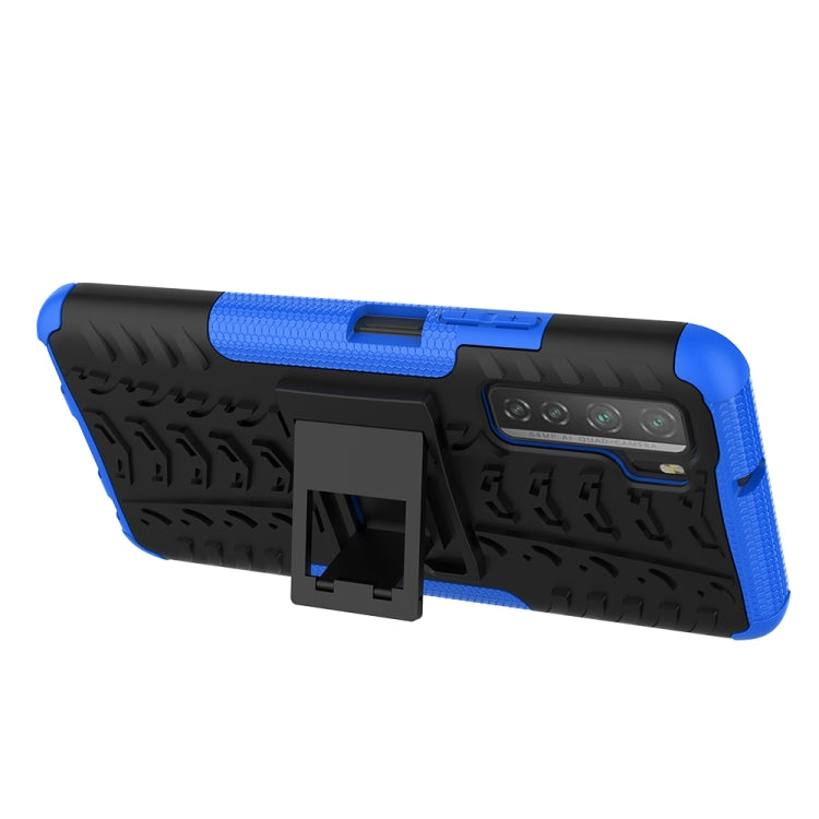 For Huawei P40 Lite 5G Tire Texture Shockproof TPU+PC Protective Case with Holder