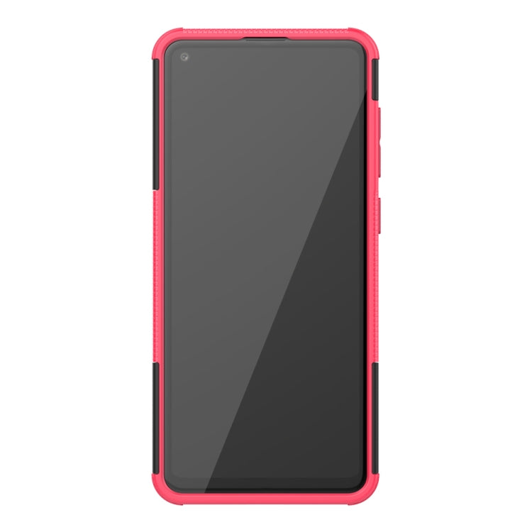 For Samsung Galaxy A21s Tire Texture Shockproof TPU+PC Protective Case with Holder