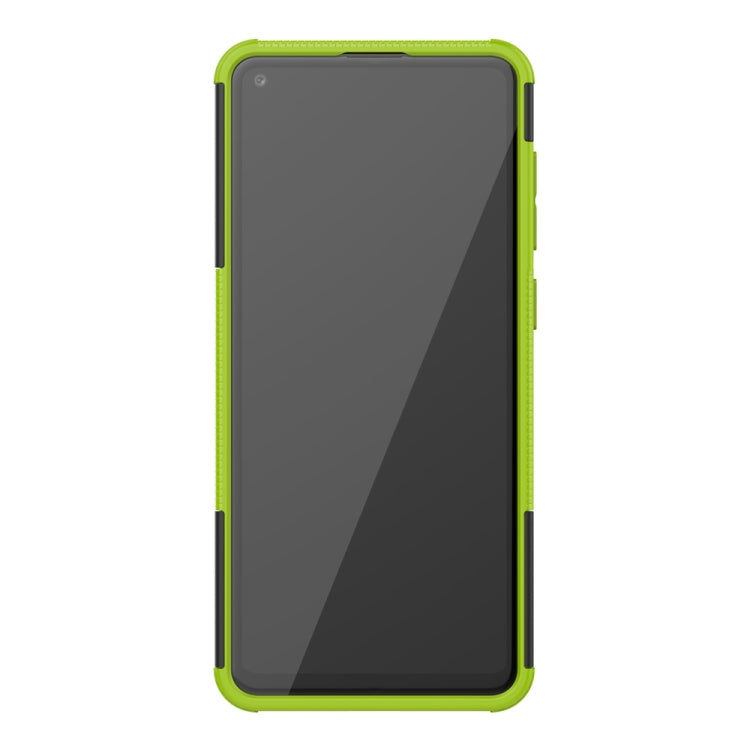 For Samsung Galaxy A21s Tire Texture Shockproof TPU+PC Protective Case with Holder