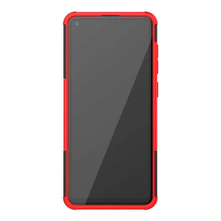 For Samsung Galaxy A21s Tire Texture Shockproof TPU+PC Protective Case with Holder