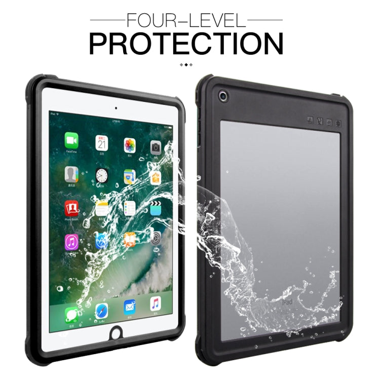 For iPad 9.7 (2017) / (2018) / Air RedPepper Shockproof Waterproof PC + TPU Protective Case with Holder(Black)