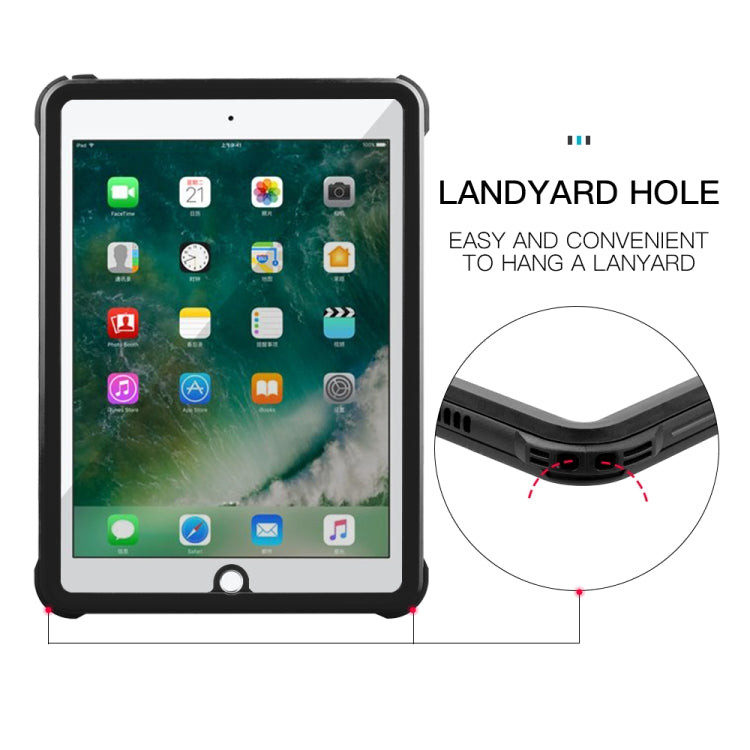 For iPad 9.7 (2017) / (2018) / Air RedPepper Shockproof Waterproof PC + TPU Protective Case with Holder(Black)
