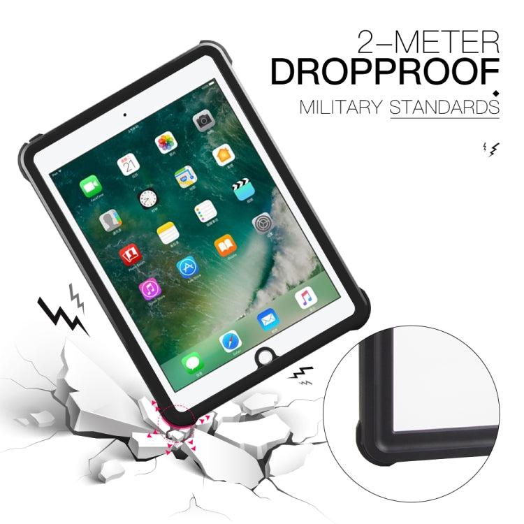 For iPad 9.7 (2017) / (2018) / Air RedPepper Shockproof Waterproof PC + TPU Protective Case with Holder(Black)