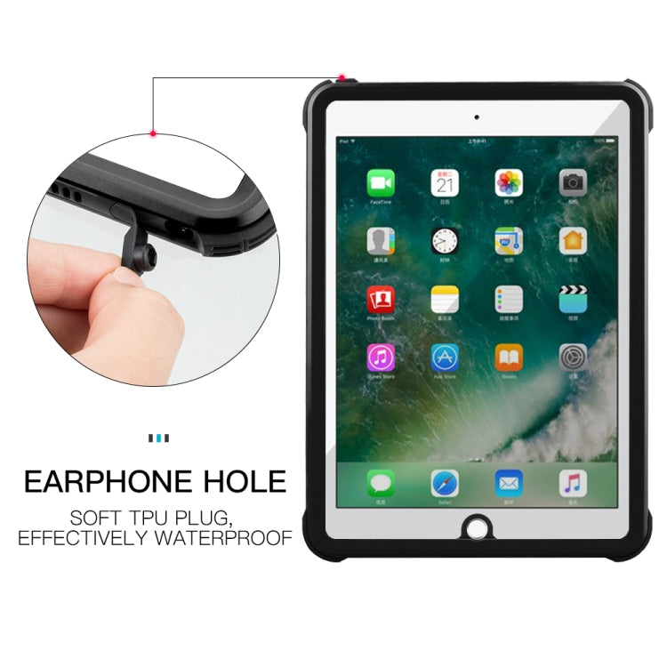 For iPad 9.7 (2017) / (2018) / Air RedPepper Shockproof Waterproof PC + TPU Protective Case with Holder(Black)