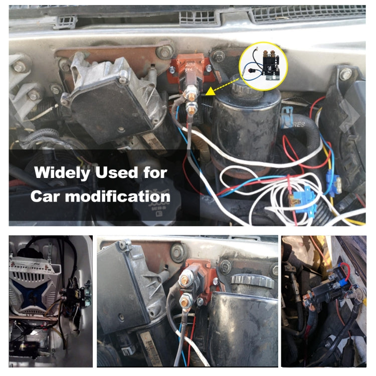 Car Modification 12V / 200A Dual Battery High Current Isolator Relay Battery Bidirectional Control Protector with Terminal