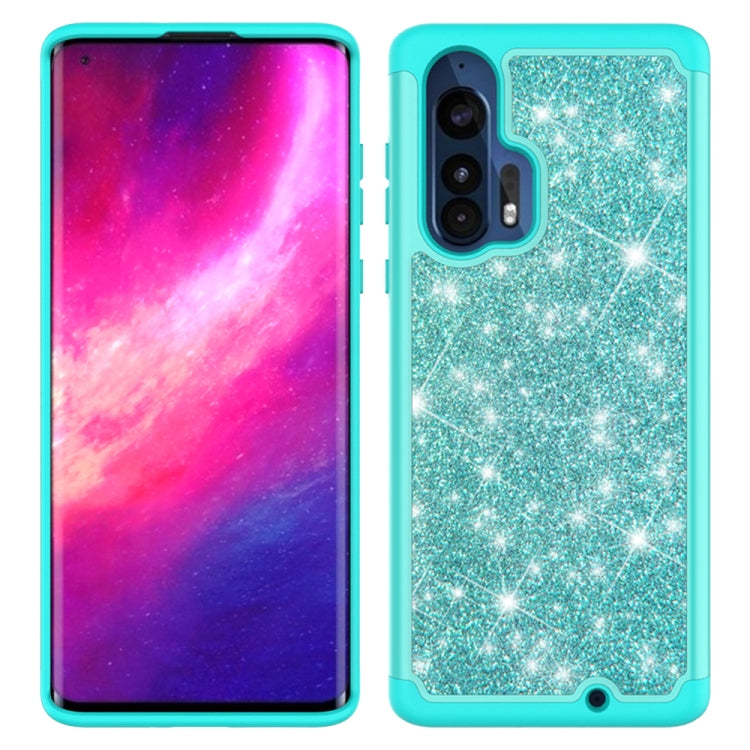For Motorola Moto Edge+ Glitter Powder Contrast Skin Shockproof Silicone + PC Protective Case