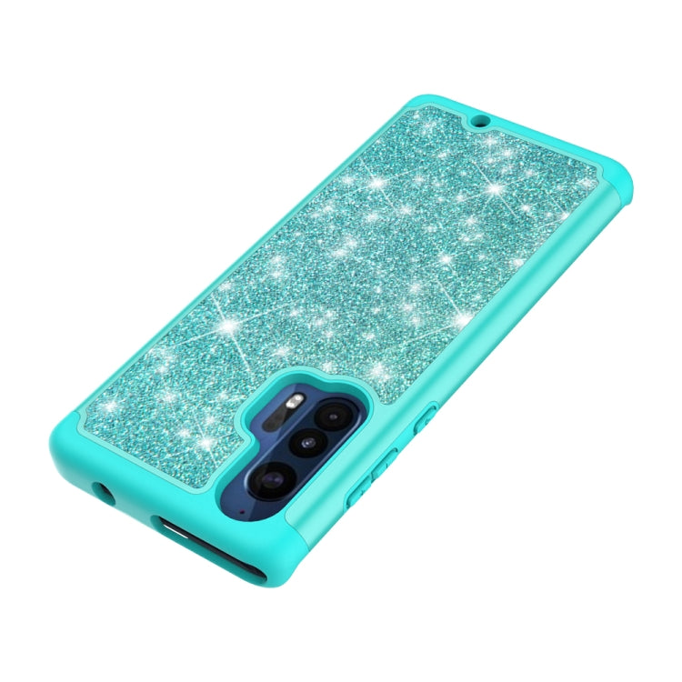 For Motorola Moto Edge+ Glitter Powder Contrast Skin Shockproof Silicone + PC Protective Case